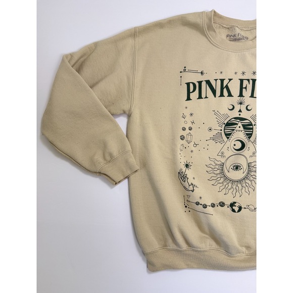 Pink Floyd Sweatshirt Beige Graphic Crewneck Medium Sun Moon Eye Vintage Style - Picture 13 of 13